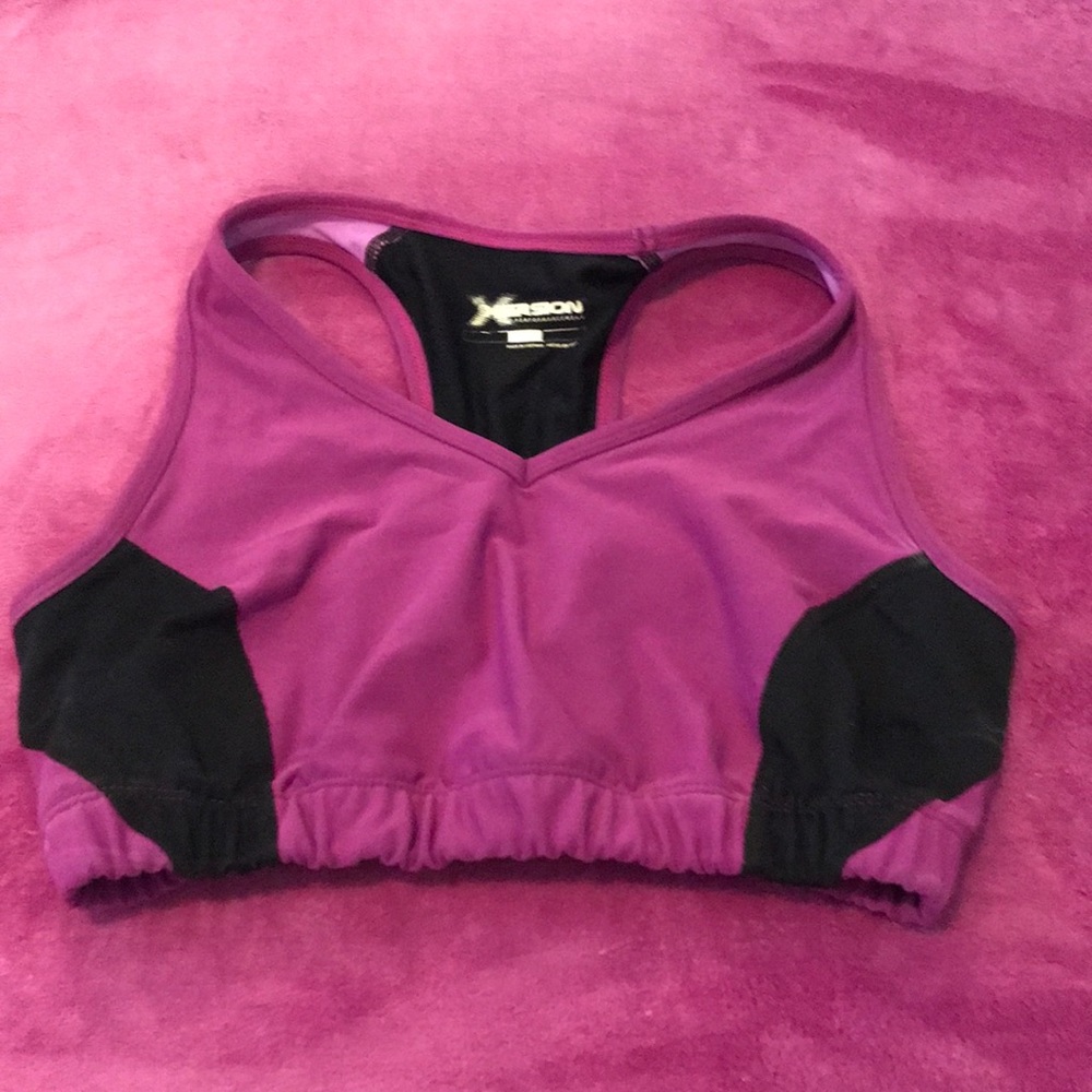 Xersion purple sports bra size medium